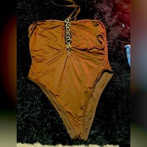 Chocolate brown one piece with kimono brand new never worn plus size